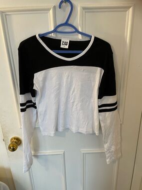 Harlow Black and White Colorblock Crop Top large